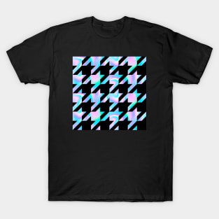 Iridescent Rainbow and Black Houndstooth by Brittanylane T-Shirt